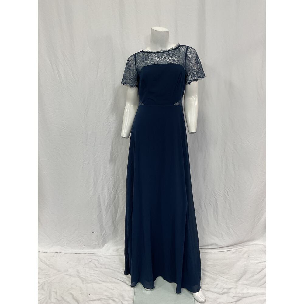 Lulus Waiting For Love Lace Blue Polyester Gown Size M - Picture 2 of 5